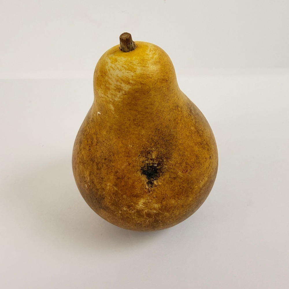 Vintage Heavy Pear Paperweight Rustic Farmhouse Decor Solid Fruit Sculpture